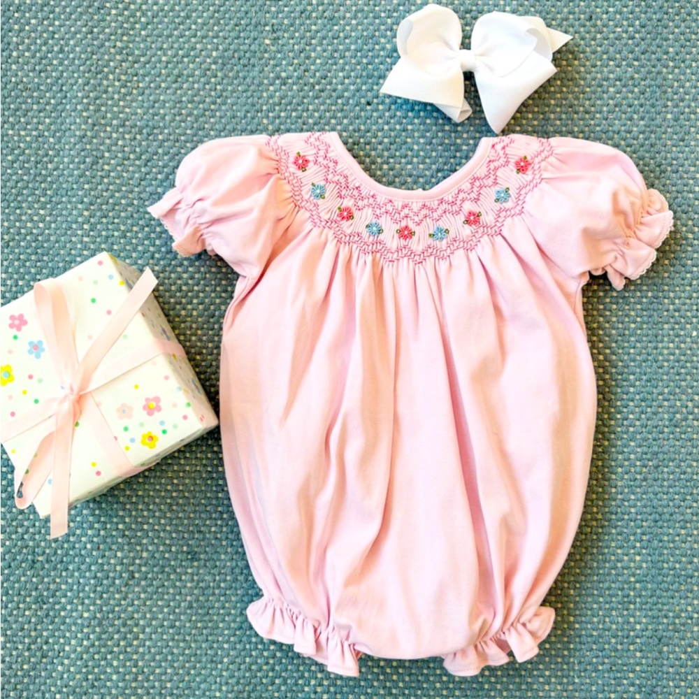 T.B.B.C. Sandy Smocked Bubble Pima Palm Beach Pink NWT